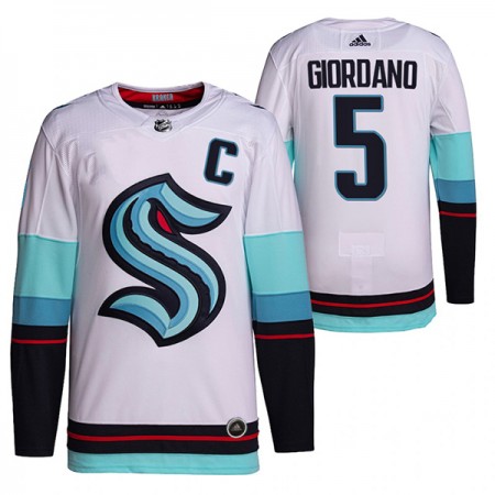 Män Ishockey Seattle Kraken tröja Mark Giordano 5 2021-22 Vit Authentic